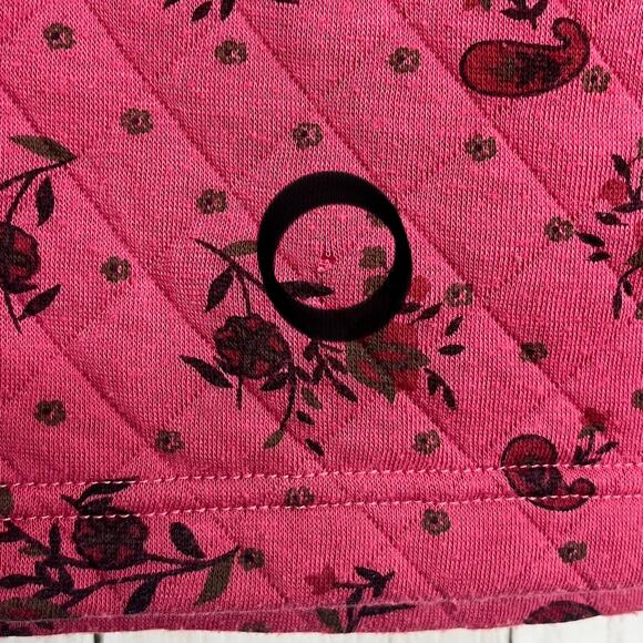 Vintage Active Elements Pink Floral Paisley Quilted Pull On Stretch Mini Skirt - Picture 4 of 9